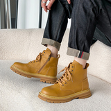 美式复古七孔高帮马丁靴男工装大黄靴B253-8918-P120，男鞋马丁靴，星座814A（原电商B253）