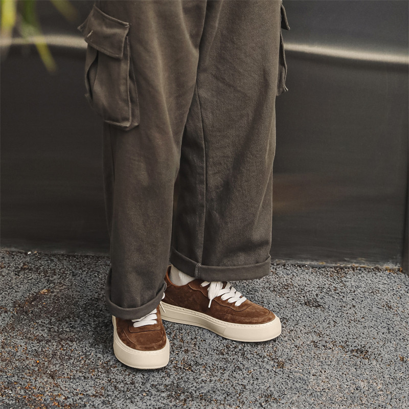 美式复古纯色厚底板鞋男小众设计运动休闲面包鞋-YD8808-P130,男鞋休闲鞋,星座814A（原电商B253）