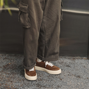 美式复古纯色厚底板鞋男小众设计运动休闲面包鞋-YD8808-P130图片