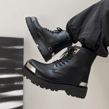 高级感情侣马丁靴男小众通勤铁头侧拉链机车皮靴-B253-9029-P110，男鞋马丁靴，星座814A（原电商B253）