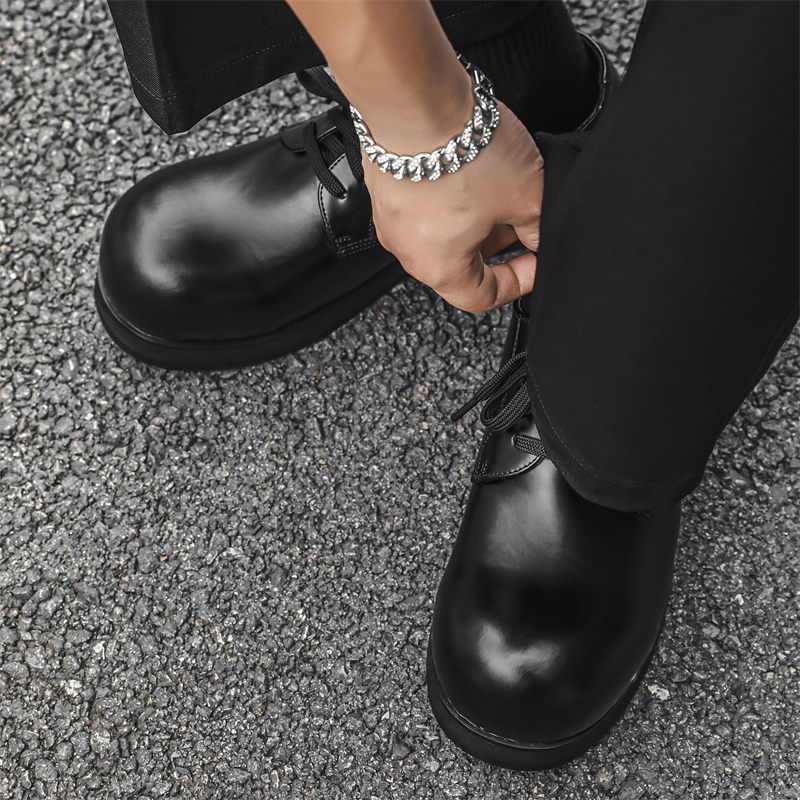 小众高街ins大头德比鞋男英伦复古厚底低帮马丁皮鞋60707-P120，男鞋皮鞋，电商B253