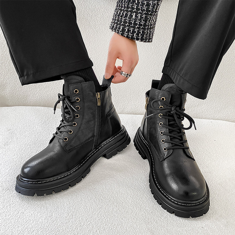 美式复古七孔高帮马丁靴男工装大黄靴B253-8918-P120，男鞋马丁靴，星座814A（原电商B253）