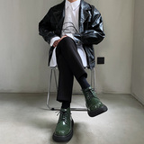 ins网红厚底马丁靴男复古日系大头机车皮靴--B253-5220-P115，男鞋马丁靴，星座814A（原电商B253）