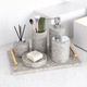 北欧大理石卫浴四五件套酒店洗手液瓶洗漱皂碟置物托盘浴室卫生间