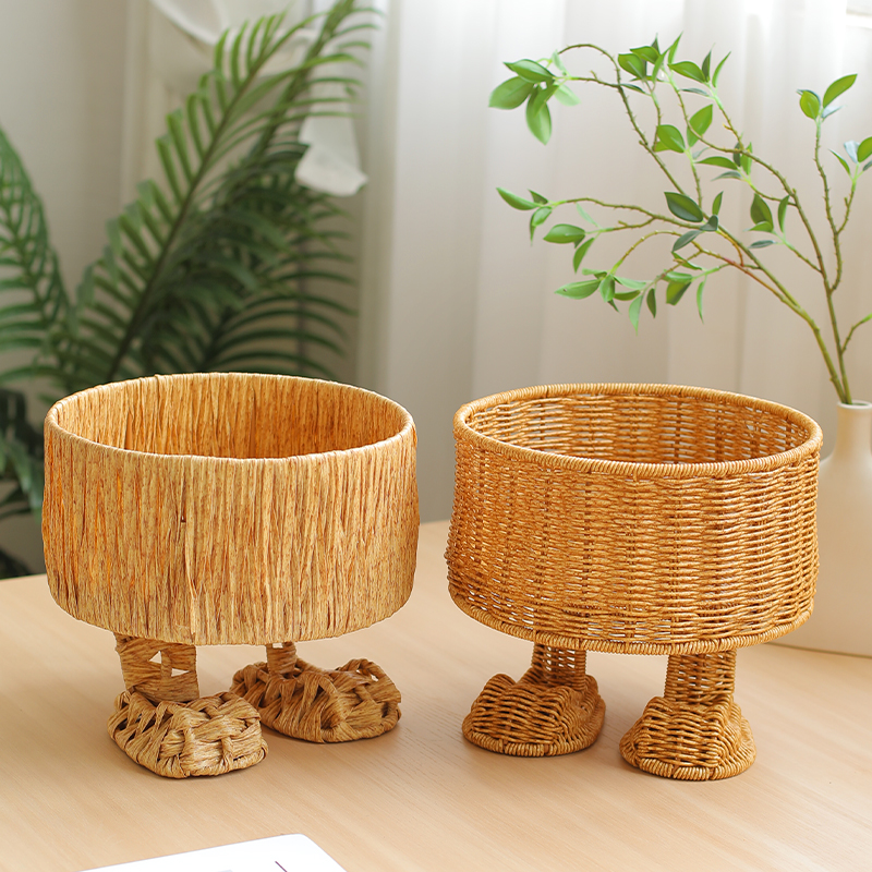 家好点手工编织果盘果篮大脚丫