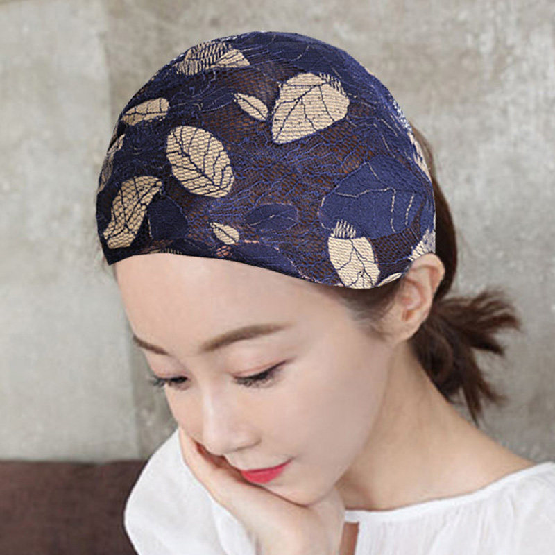 夏天薄款宽边发带女洗脸外出头巾包头遮白发碎发头套蕾丝透气束发