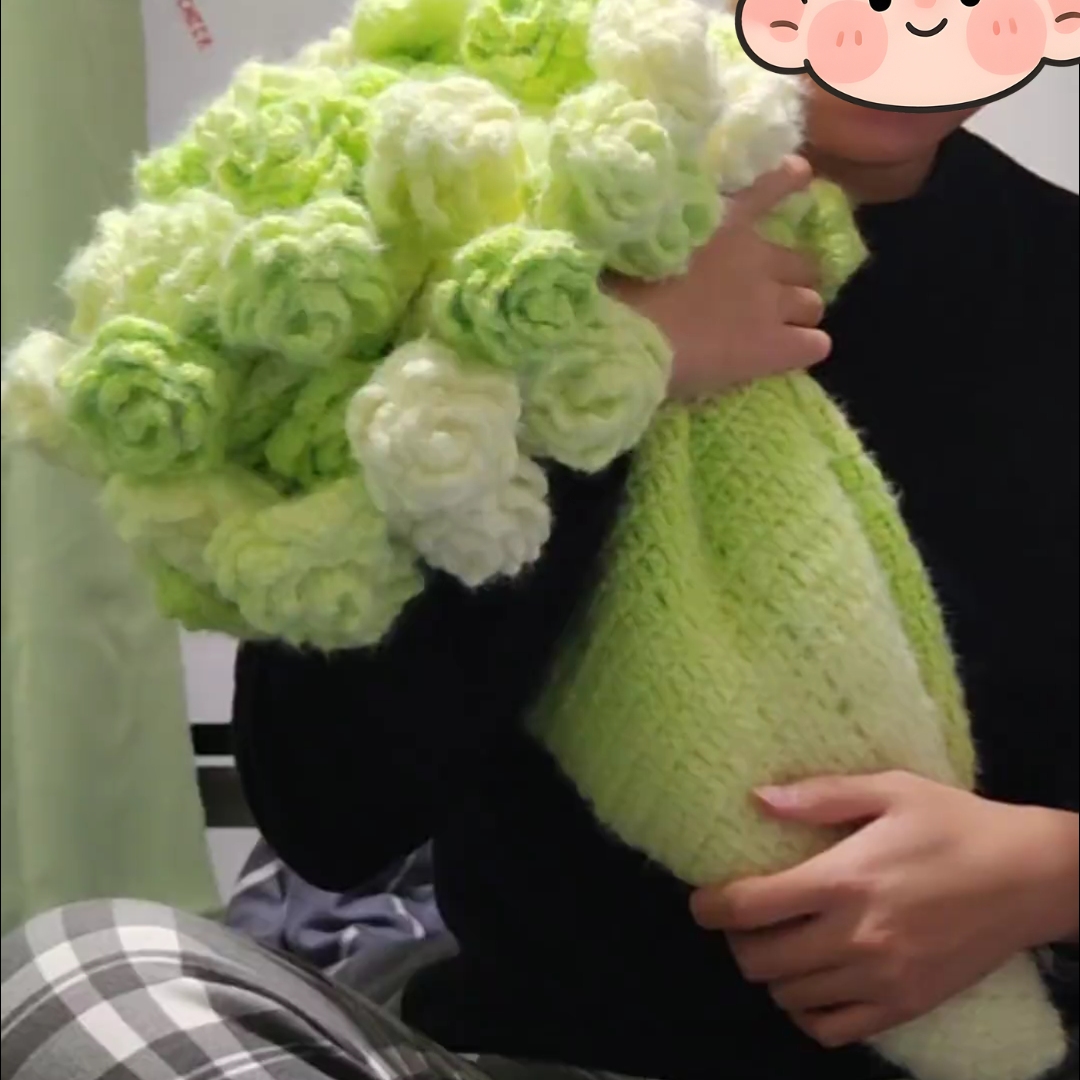 渐变绒毛玫瑰花束毯子diy手工毯