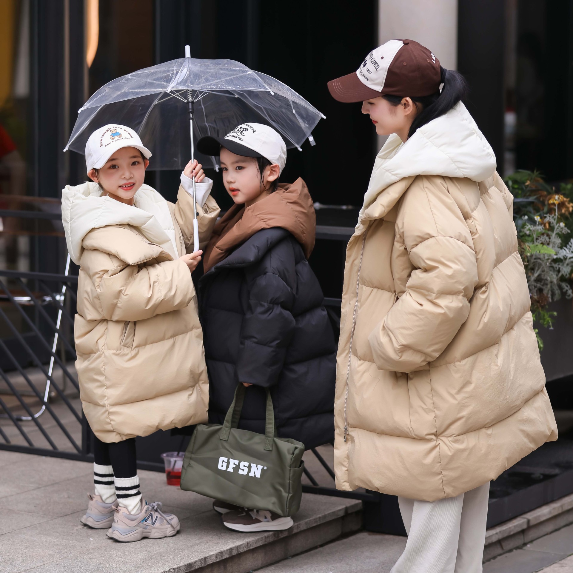 依珊恋儿童羽绒服2023新款中大童冬季长款韩版亲子童装羽绒外套批