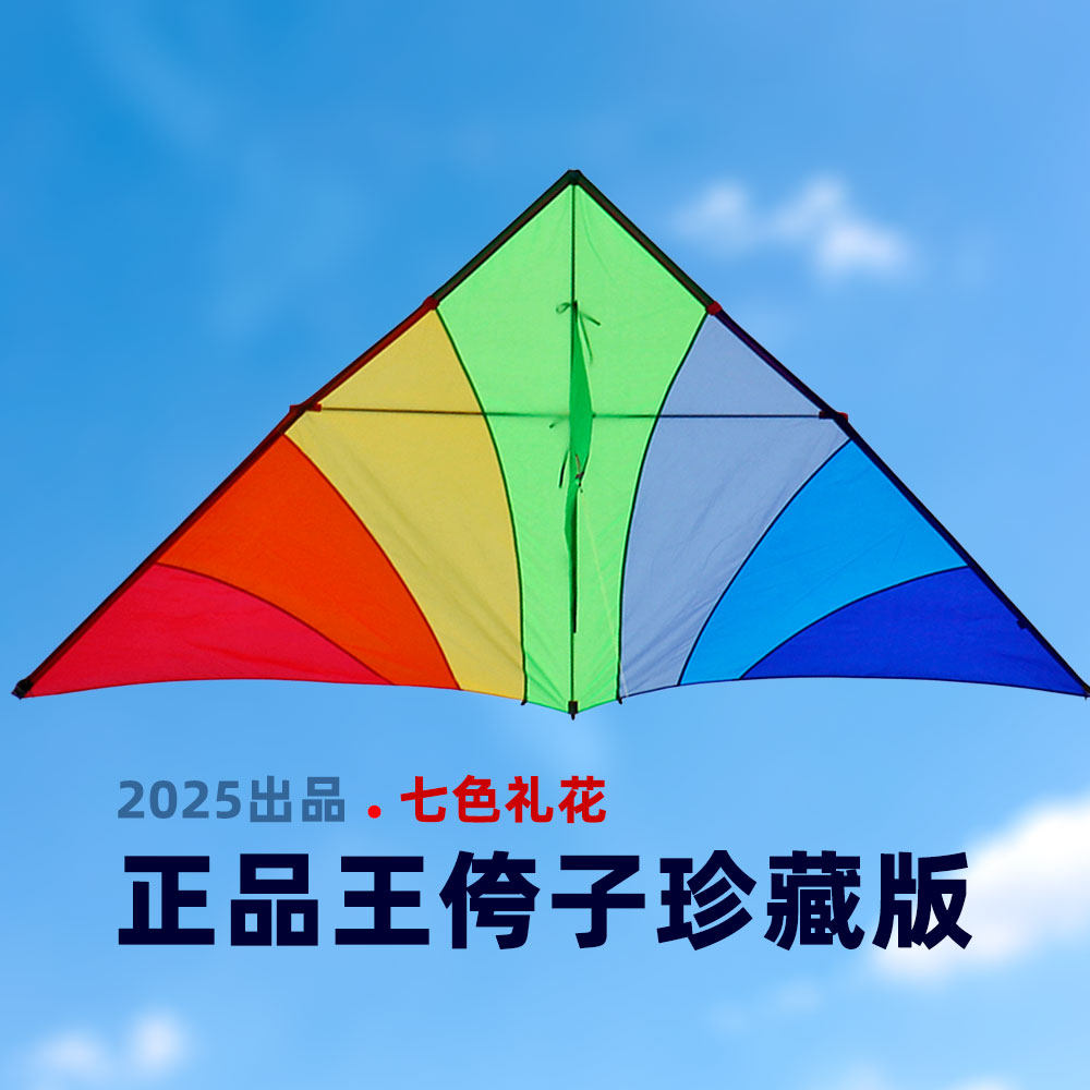 王侉子新款珍藏版软伞布纯碳杆三角彩虹风筝高端小轻体微风易飞25图片