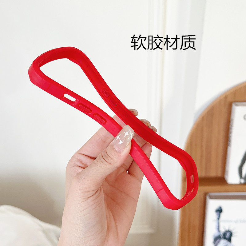 适用iPhone15 16promax简约磨砂硅胶防摔纯边框苹果12/13黑色远峰蓝紫绿色保护圈14软框散热保护套不影响信号