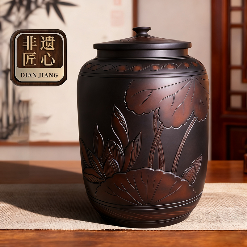 云南建水紫陶普洱茶叶罐米缸