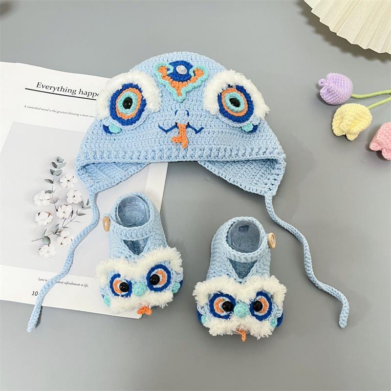 醒狮蛇帽子鞋子手工diy编织蛇年宝宝护耳帽婴儿软底鞋纯棉毛线团,服饰配件/皮带/帽子/围巾,DIY编织材料包,淘宝优惠券,粉丝福利购,淘宝优惠卷