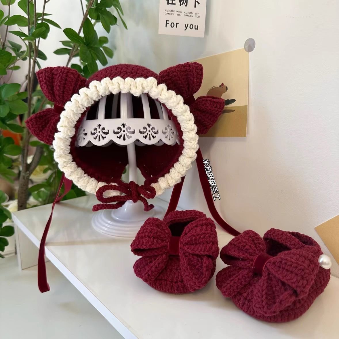 手工编织KC蝴蝶结婴儿鞋帽钩针diy宝宝鞋解闷孕期制毛线材料包,服饰配件/皮带/帽子/围巾,DIY编织材料包,淘宝优惠券,粉丝福利购,淘宝优惠卷