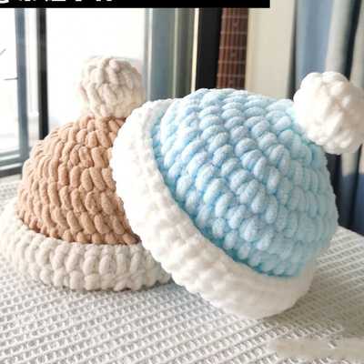 手工编织diy材料包钩织勾针毛线鞋婴儿童针织创意自制鞋帽子套装