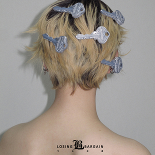 【Losing Bargain】愿茶复古巴洛克做旧肌理3D打印丝绸银钥匙发夹