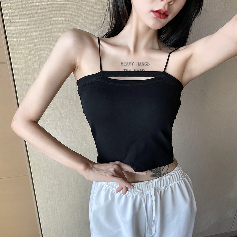 心机美背吊带内搭女夏季薄款一体打底外穿抹胸带胸垫小背心式文胸