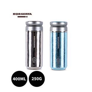 茶水分离茶隔高端泡茶杯茶水杯水杯子 NORSENFA内外纯钛保温杯男士
