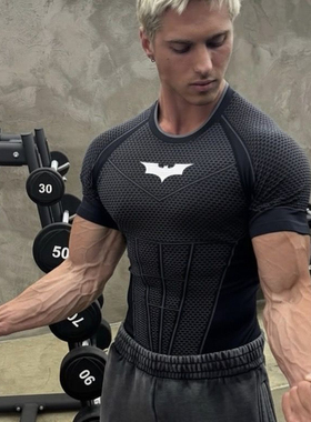 YOUNGLA 运动短袖男T恤速干透气弹力收袖口美式潮牌跑步锻炼健身