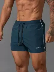 Men's Athletic Shorts 3-Inch Inseam Stretch Quick-Dry Breathable Summer Running Gym Muscle Training American Style Brother Shorts