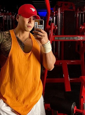 运动健身衣男背心工字型纯色美式潮牌肌肉撸铁狗训练跑步透气弹力