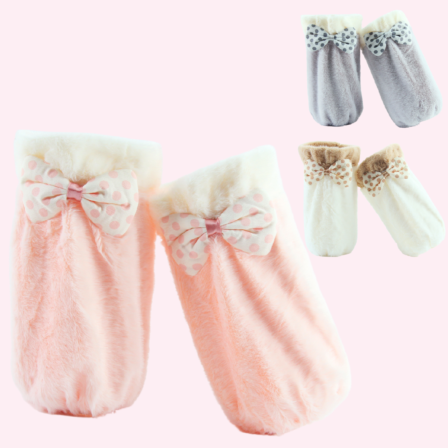 蝴蝶结袖套波点成人儿童秋冬女护袖口袖头防污学生工作长短款可爱