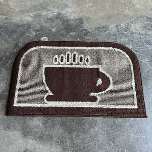 半圆咖啡杯丙纶机织厨房地毯地垫加厚乳胶防滑吸水吸油入户进门垫