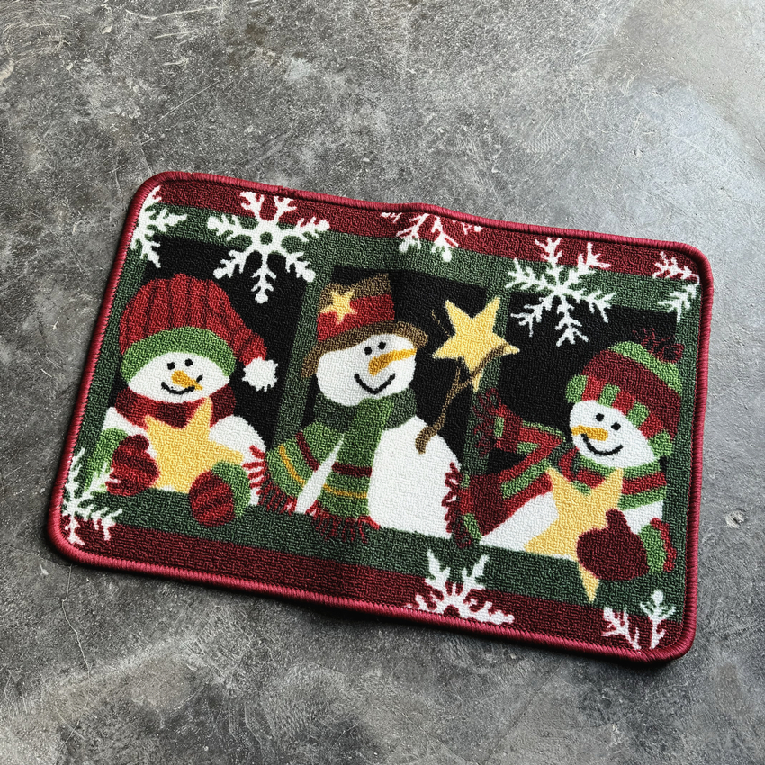 涤纶毛圈圣诞节入户门垫圣诞氛围