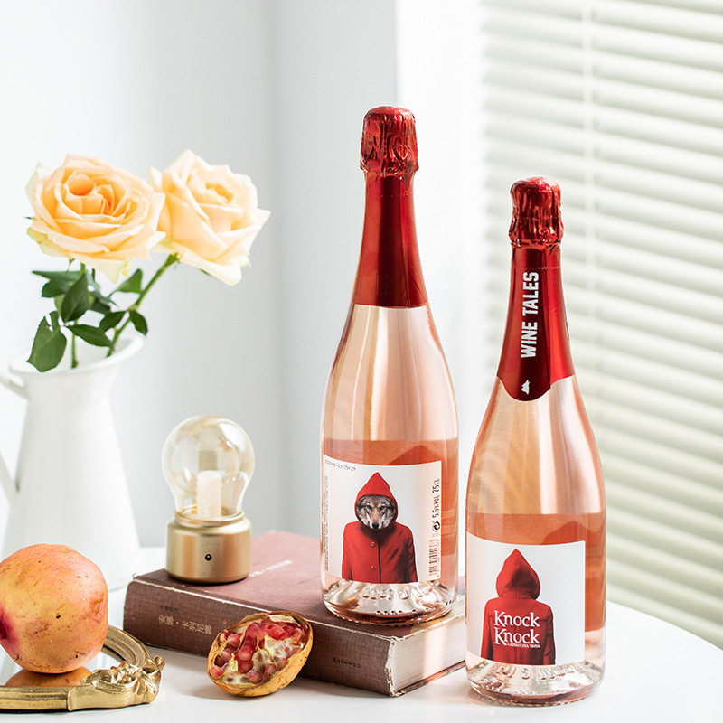 奥兰奥太狼桃红起泡酒750ml西班牙原瓶进口少女心气泡葡萄酒6支装