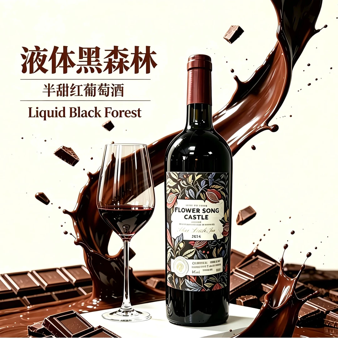 智利原瓶进口高端红酒13.5度爱丽丝小巧半甜红葡萄酒微醺巧克力酒