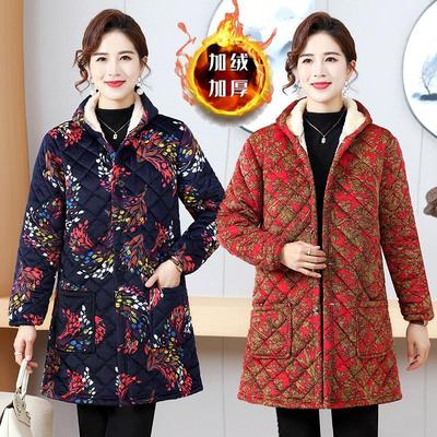 四川省服加绒加厚罩衣女工作服秋冬季宽松保暖耐脏中长款棉袄外套