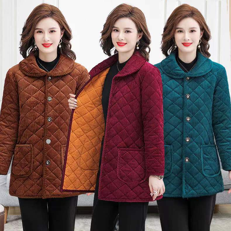 四川省服中老年女装加绒加厚棉衣外套棉服中年妈妈装保暖棉袄洋气
