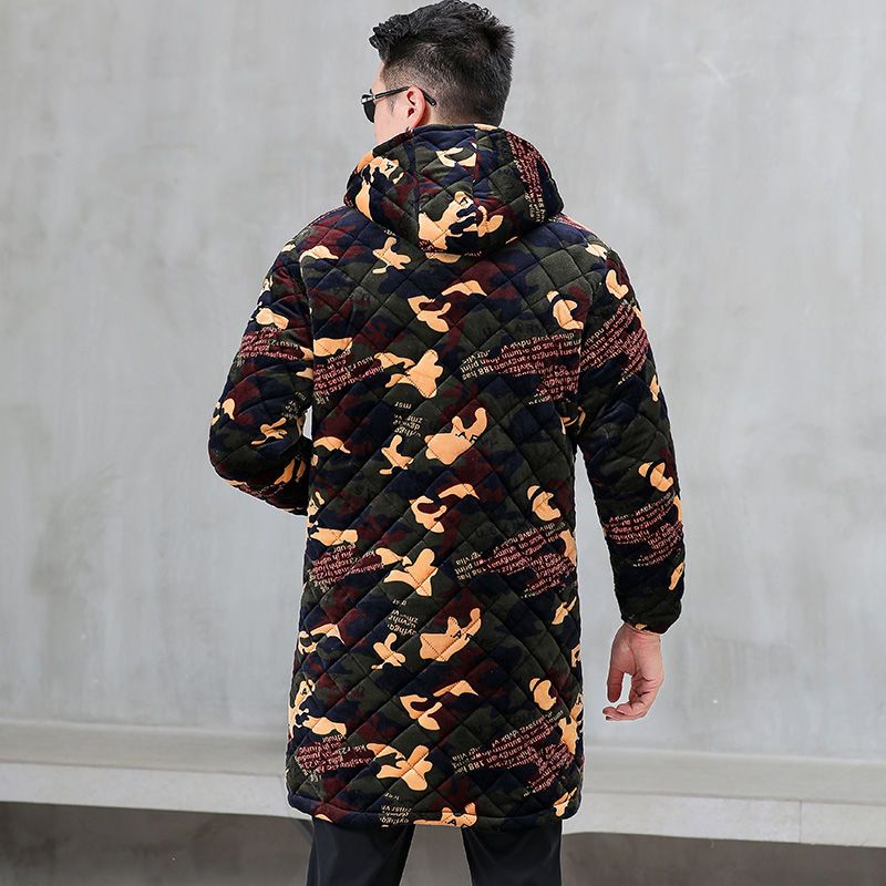 四川省服男士棉衣冬季加绒连帽外套加厚罩衣工作服棉大衣防寒保暖