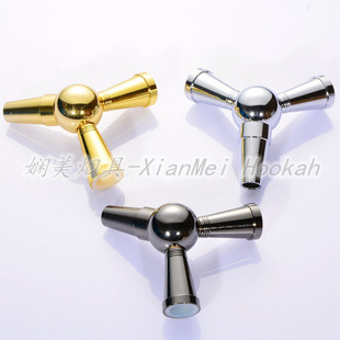 酒吧KTV水烟单管改双水烟管转换器金属转接头Hookah Accessories