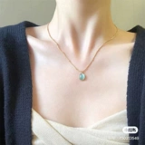 Ретро мятная подвеска из нержавеющей стали, золото 750 пробы, французский ретро стиль, кошачий глаз