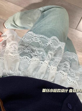 蕾丝木耳边短裤屁帘四季款叠穿裙帘女下摆遮臀显瘦系带围裙半身裙