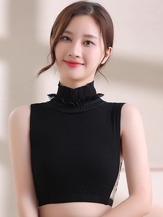 饰保暖套头 2023春秋冬假领子女百搭假领白色内搭针织半高领打底装