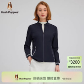 春季 暇步士女装 高弹针织外套小立领休闲运动撞色开衫 golf系列