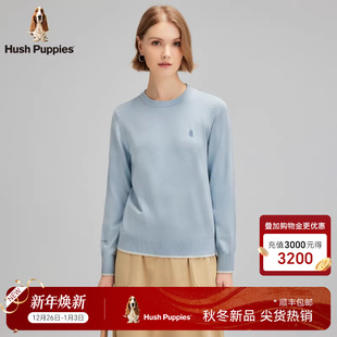 打底休闲圆领针织衫 保暖套头线衣秋季 暇步士女装 女 丝光包芯纱