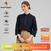 衬衫 小立领设计感弹力休闲长袖 暇步士女士春季 潮 四面弹易打理