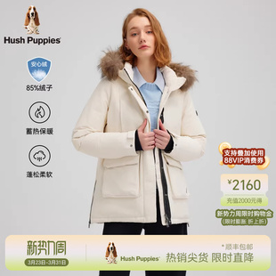 保暖防风派克服中长款 冬季 暇步士女装 毛领羽绒服 710蓬安心绒