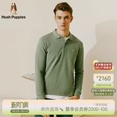 弹力易打理 春季 暇步士男装 POLO衫 通勤休闲简约翻领T恤男 长袖