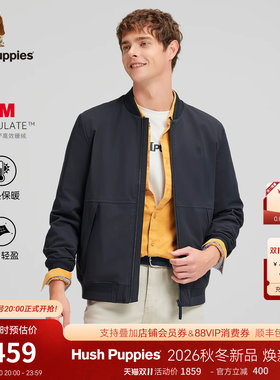 暇步士男装棒球领保暖棉服外套