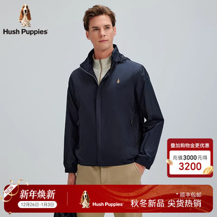 秋季 暇步士男装 户外休闲立领夹克光泽感连帽外套 顺滑易打理