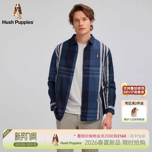 全棉亲肤 衬衫 暇步士男装 正肩复古格纹长袖 外穿男 2026年春经典