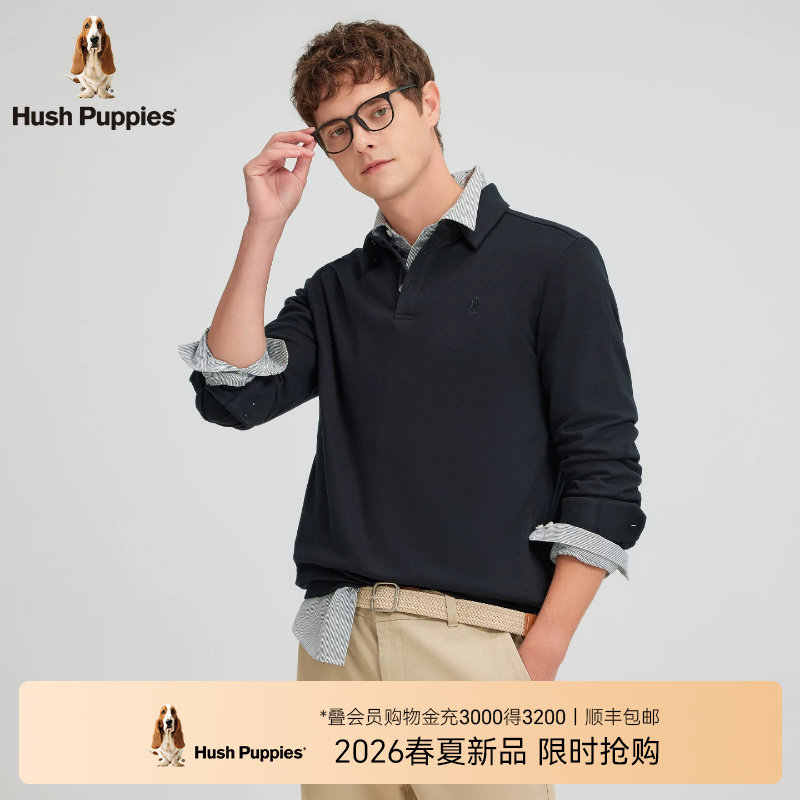 【绒感磨毛】暇步士男装春季保暖商务行政休闲长袖POLO衫翻领上衣