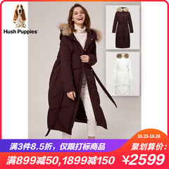 Hush Puppies暇步士女装2019新冬季毛领长款过膝羽绒服|HJ-19702D