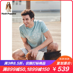 Hush Puppies暇步士2019夏新款男装纯棉圆领针织短袖T恤|PD-29359