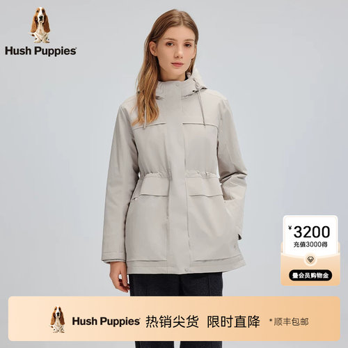 暇步士厚风衣式棉服秋冬季