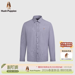 透气全棉 休闲衬衫 暇步士男装 千鸟格纽扣领时尚 男 2026年春季