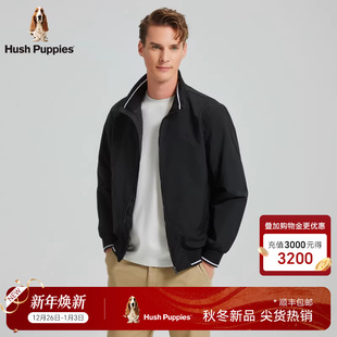 挺括有型 秋季 暇步士男士 夹克衫 耐穿宽松休闲立领外套 梭织长袖